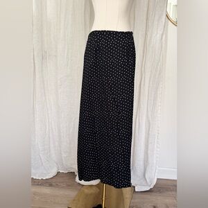 Vintage 90s Black Polka Dot Maxi Skirt